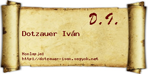 Dotzauer Iván névjegykártya